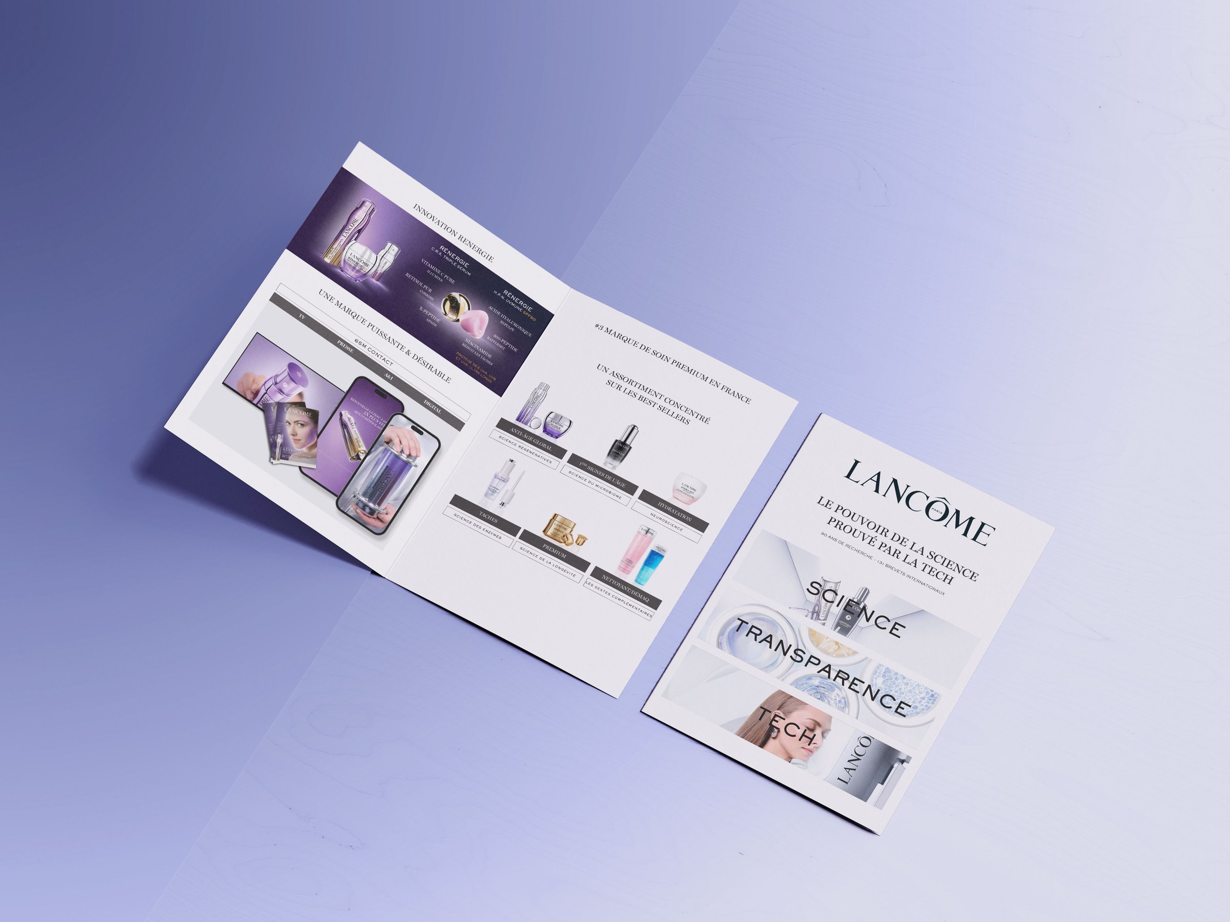 Lancôme — flyer déplié en triptyque